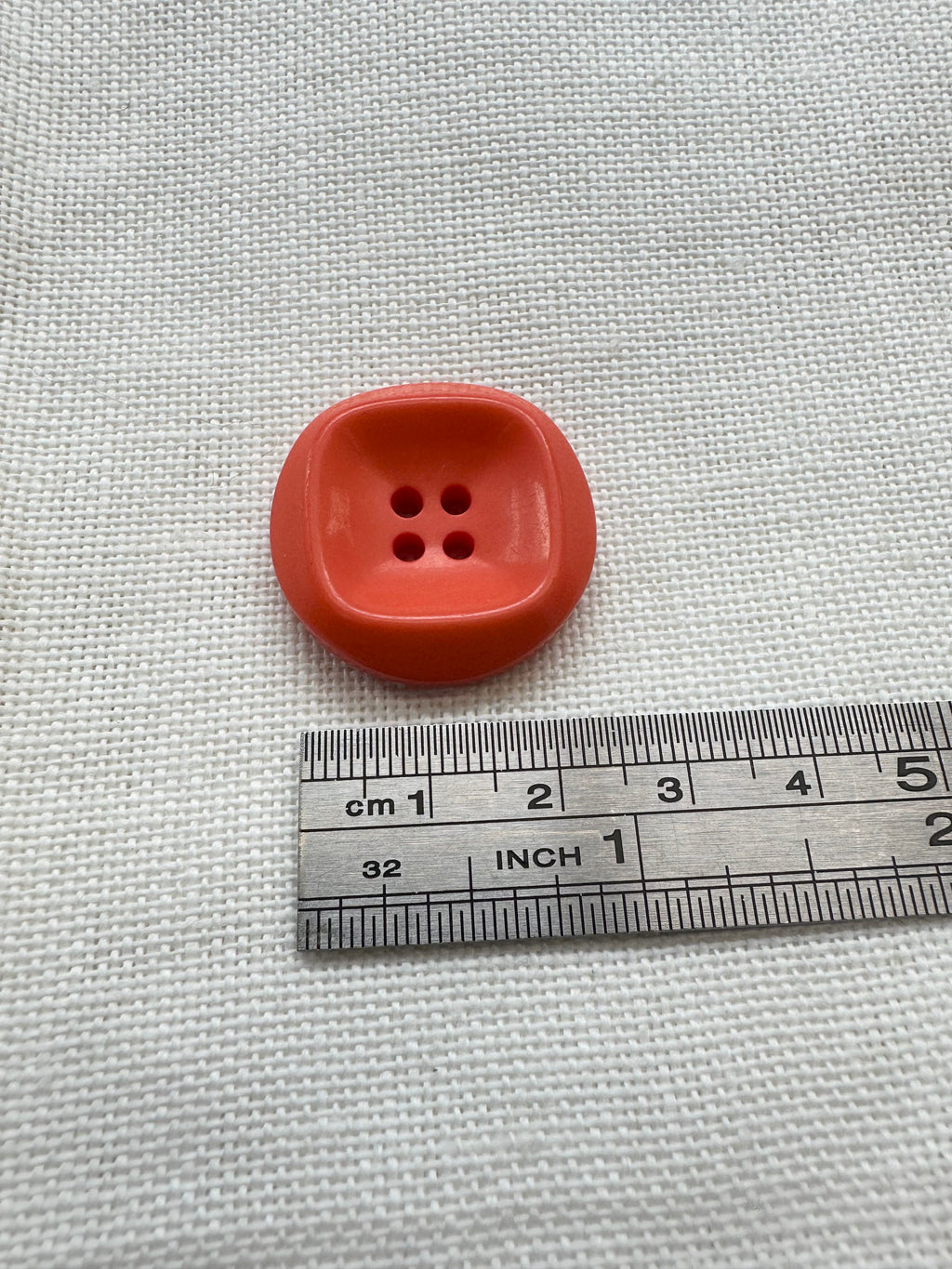 27mm Orange Square 4 Hole Button – Coat, Jacket & Cardigan Button – Sold Individually