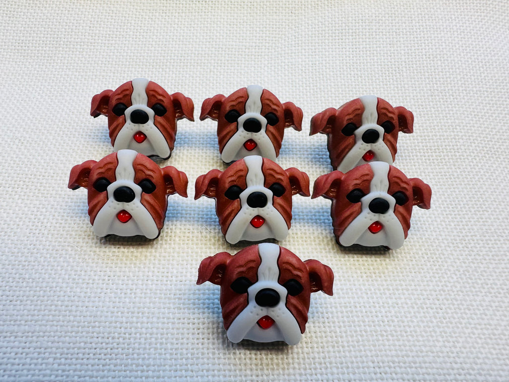 Bulldog Dog Novelty Buttons – 23mm – Pack of 7 | Last Chance Treasure