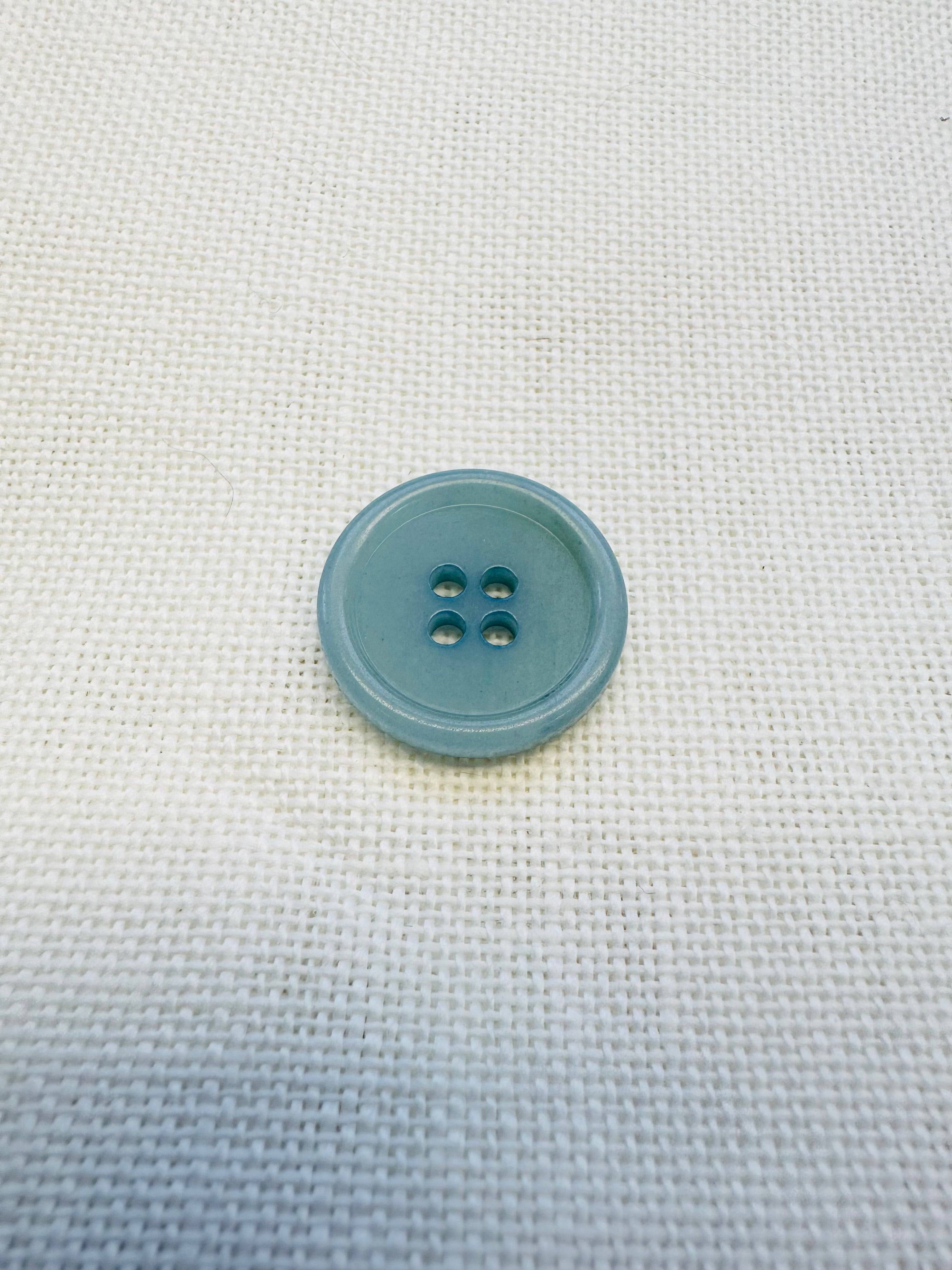 Hand Dyed Aqua Blue Buttons – 20mm Four Hole – Matching 15mm Available