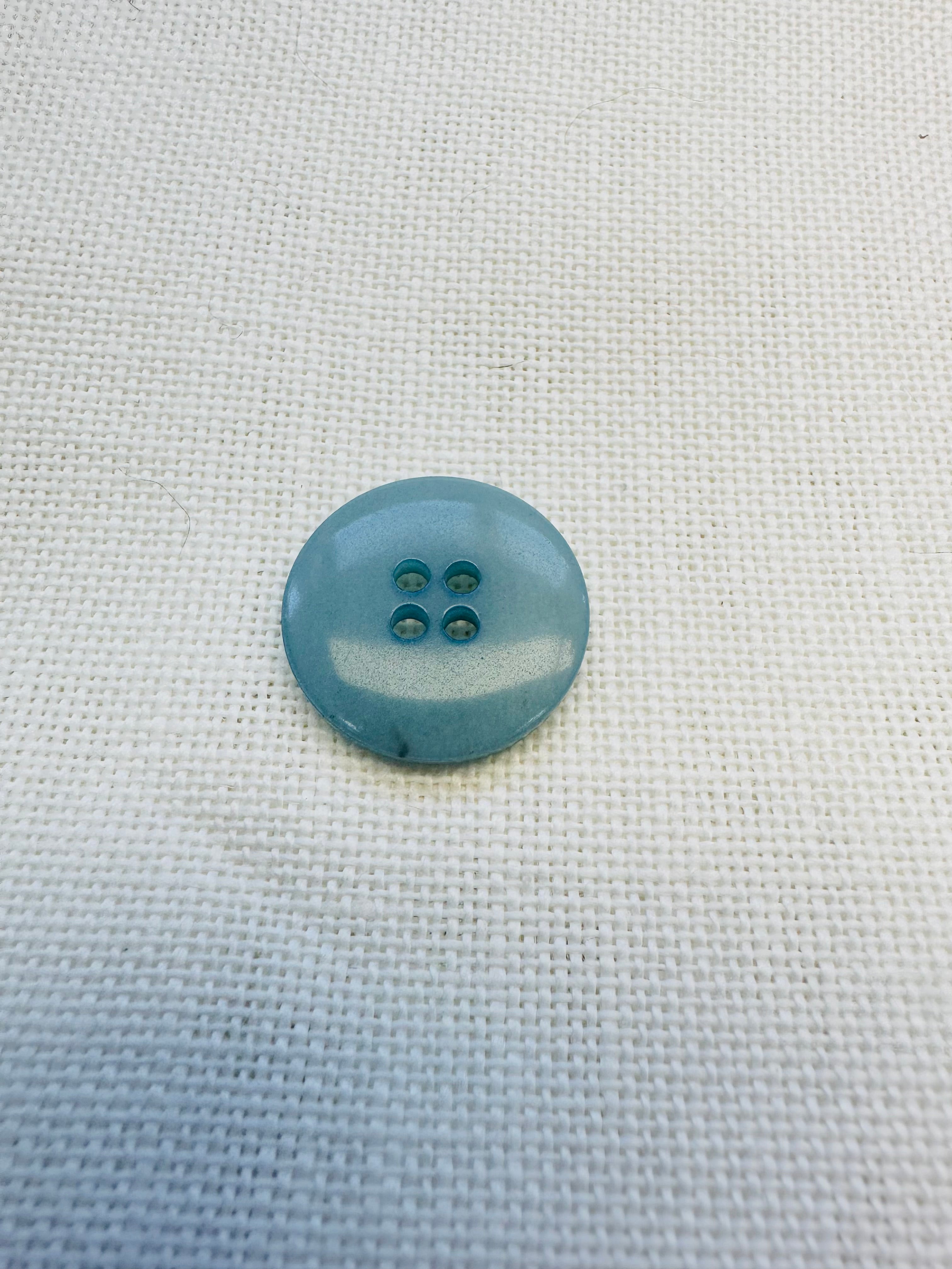 Hand Dyed Aqua Blue Buttons – 20mm Four Hole – Matching 15mm Available
