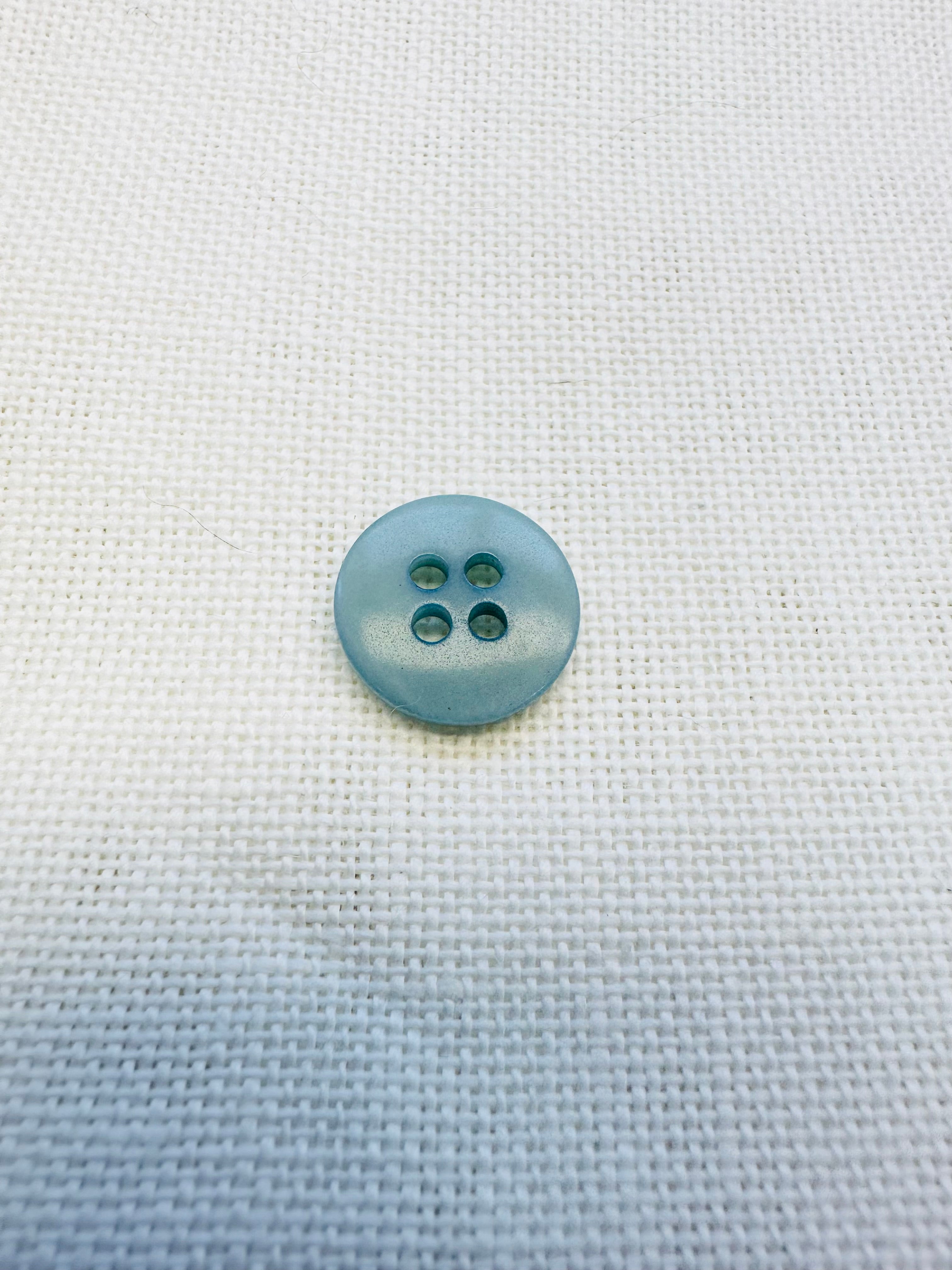 Hand Dyed Aqua Blue Buttons – 15mm Four Hole – Matching 20mm Available