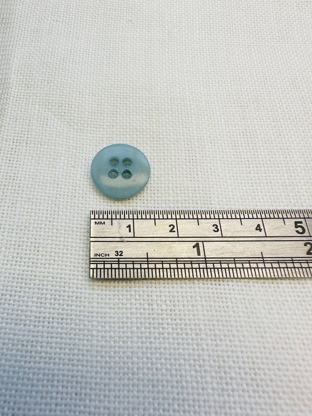 Hand Dyed Aqua Blue Buttons – 15mm Four Hole – Matching 20mm Available