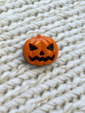 18mm Orange Halloween Pumpkin Button – Jack O Lantern