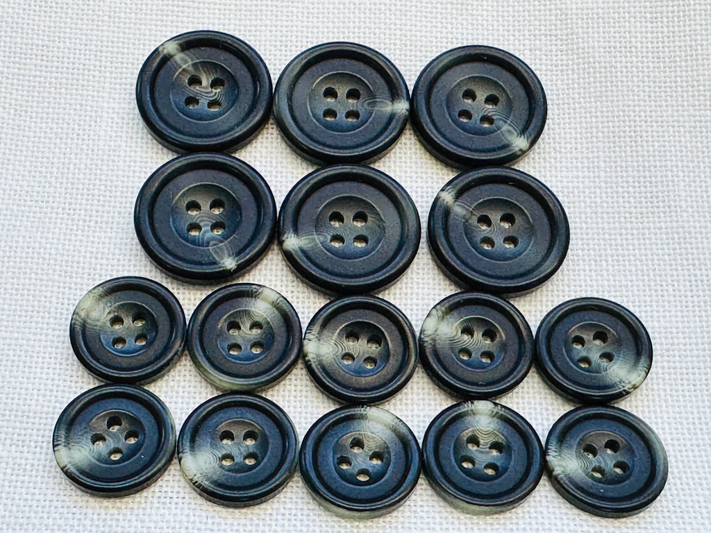 Black Mottled Jacket Buttons – Matching 23mm & 18mm Set