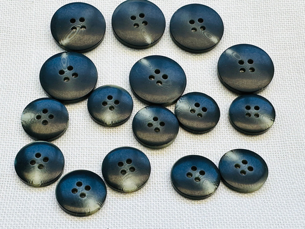Black Mottled Jacket Buttons – Matching 23mm & 18mm Set