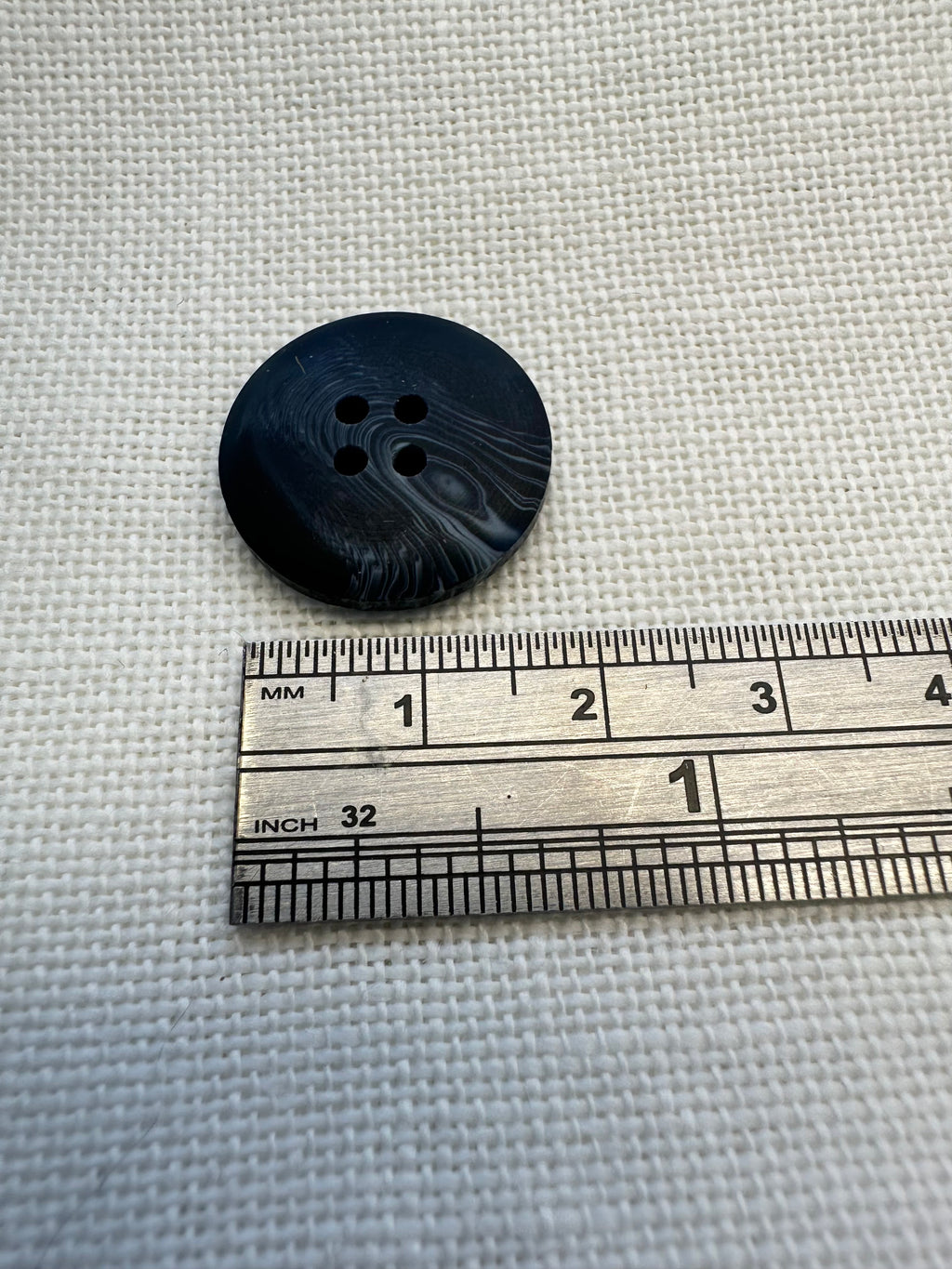 20mm Navy Marbled Button – Four Hole Sewing Button