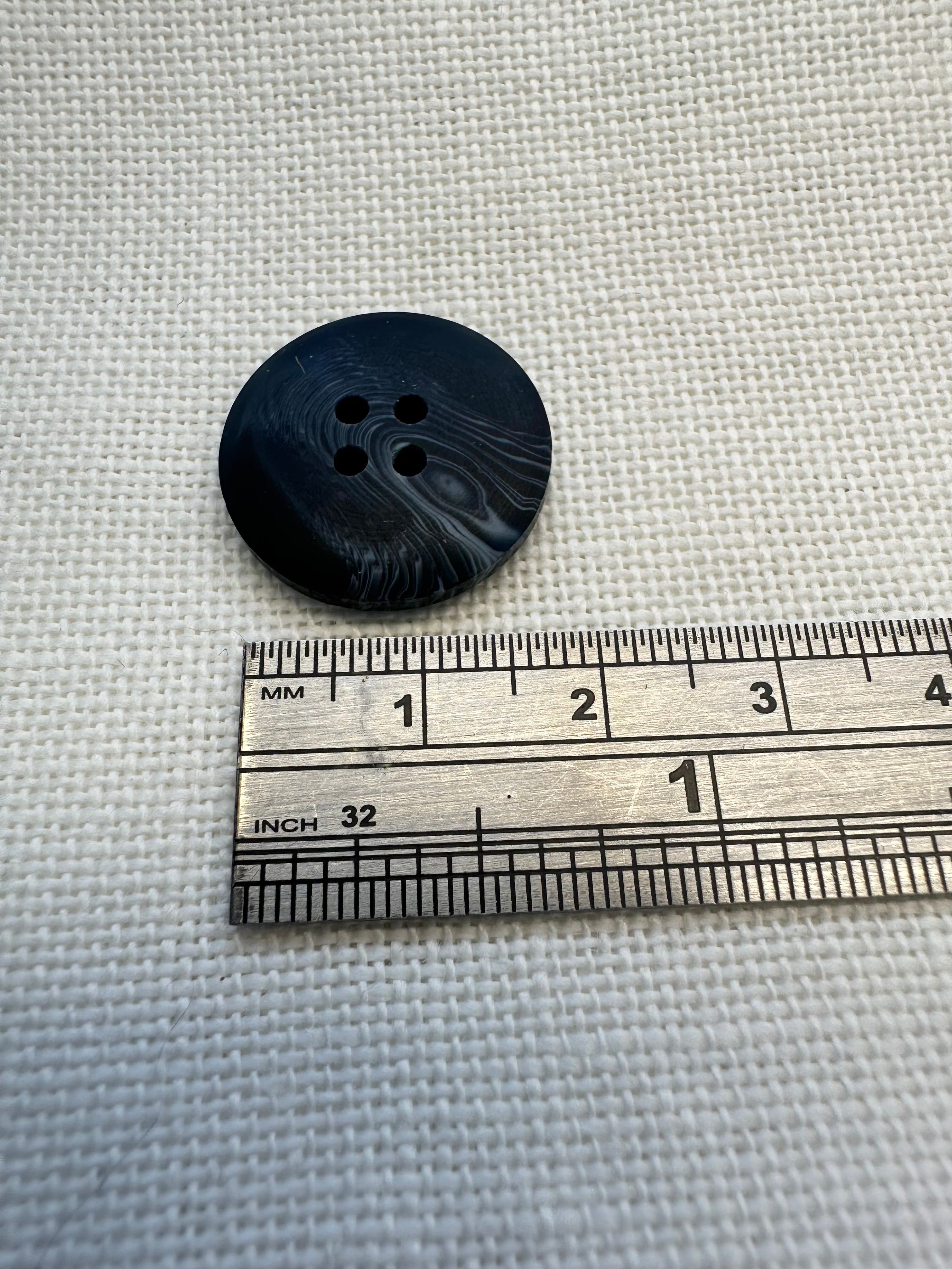 20mm Navy Marbled Button – Four Hole Sewing Button