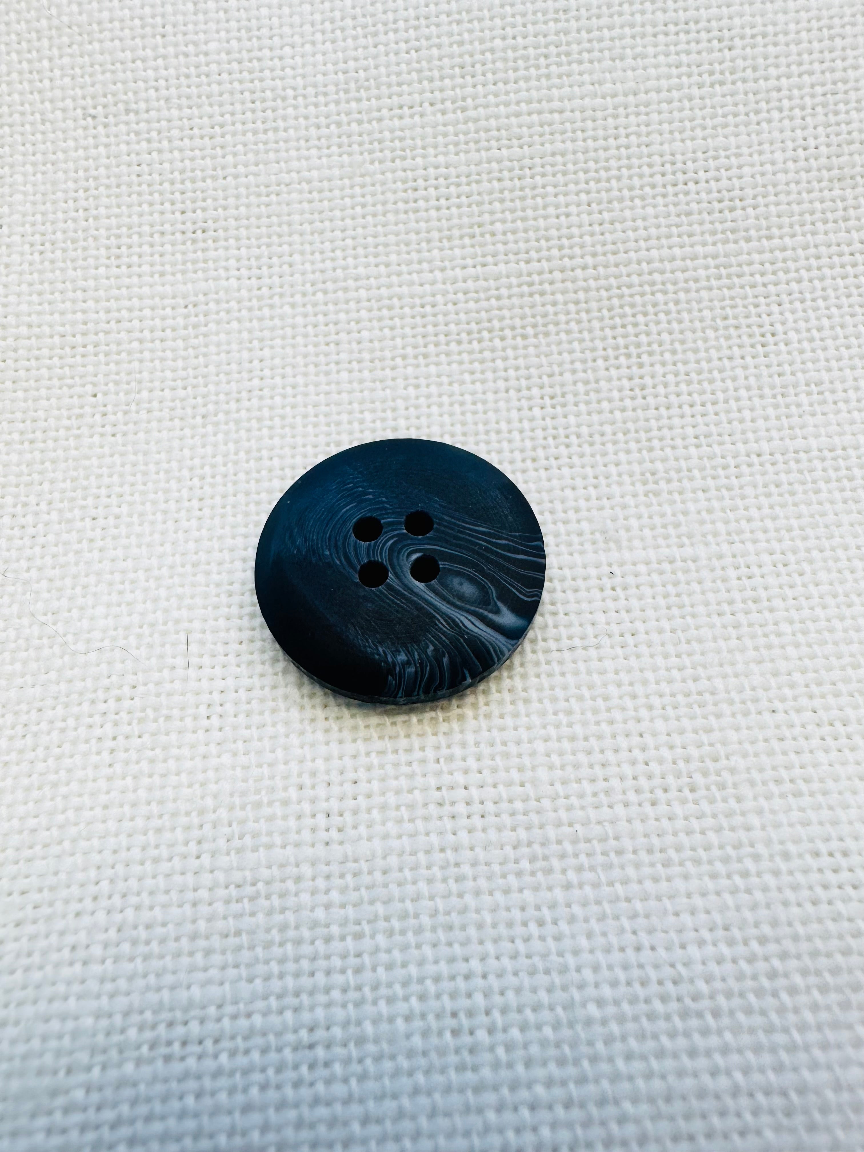 20mm Navy Marbled Button – Four Hole Sewing Button