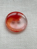 23mm Red & Amber Transparent Patterned Button – 36L 7/8 Inch