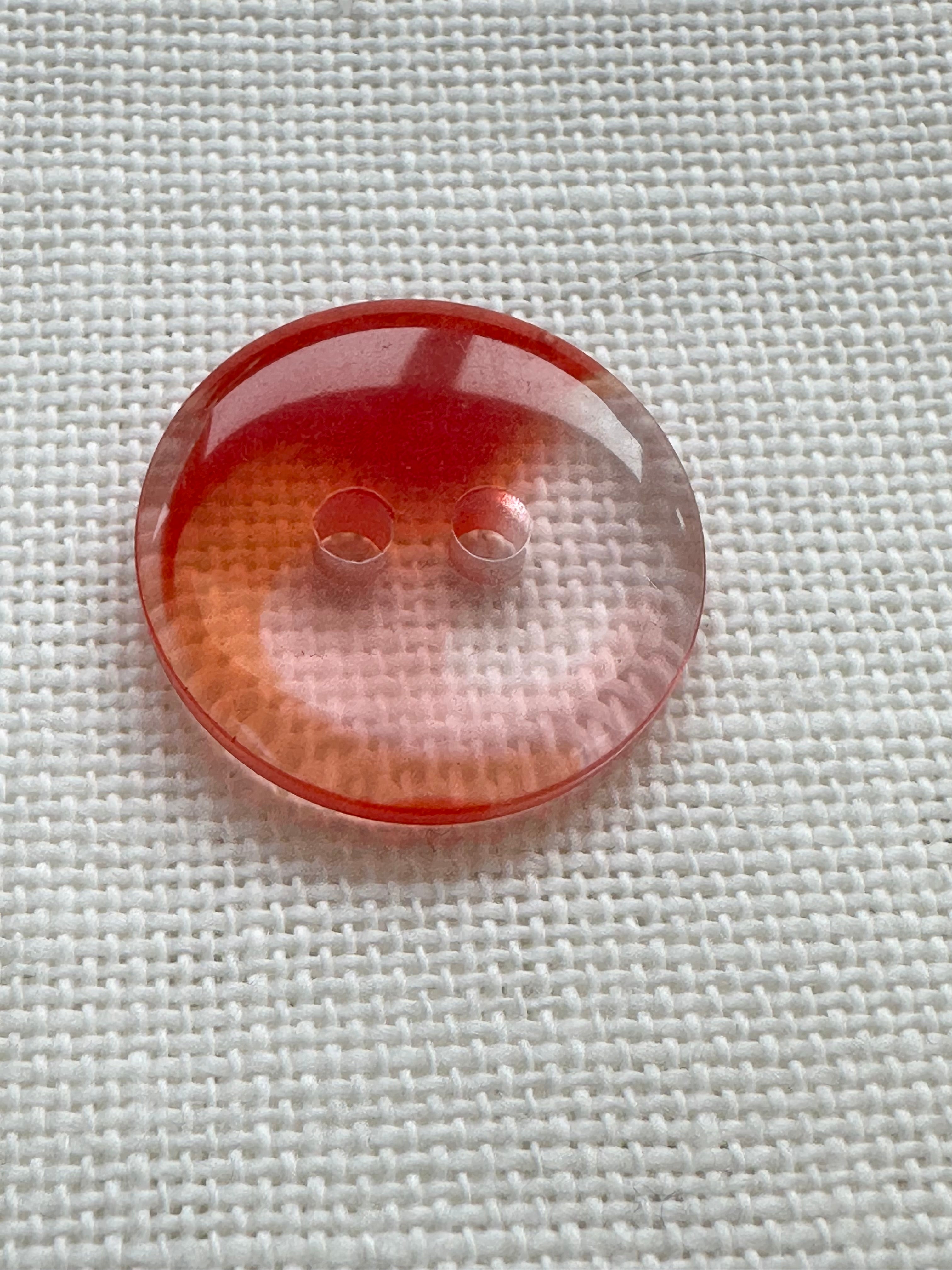 23mm Red & Amber Transparent Patterned Button – 36L 7/8 Inch