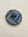 23mm Denim Blue Geometric 2 Hole Button – 36L 7/8 Inch