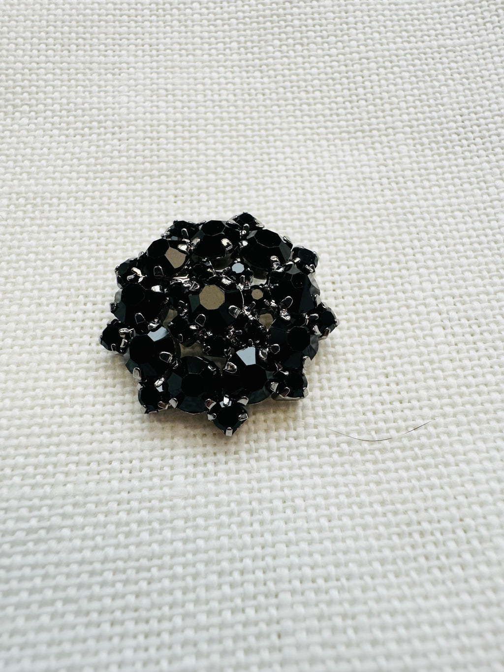 22mm Black Jewel Button – Sparkly Statement Button