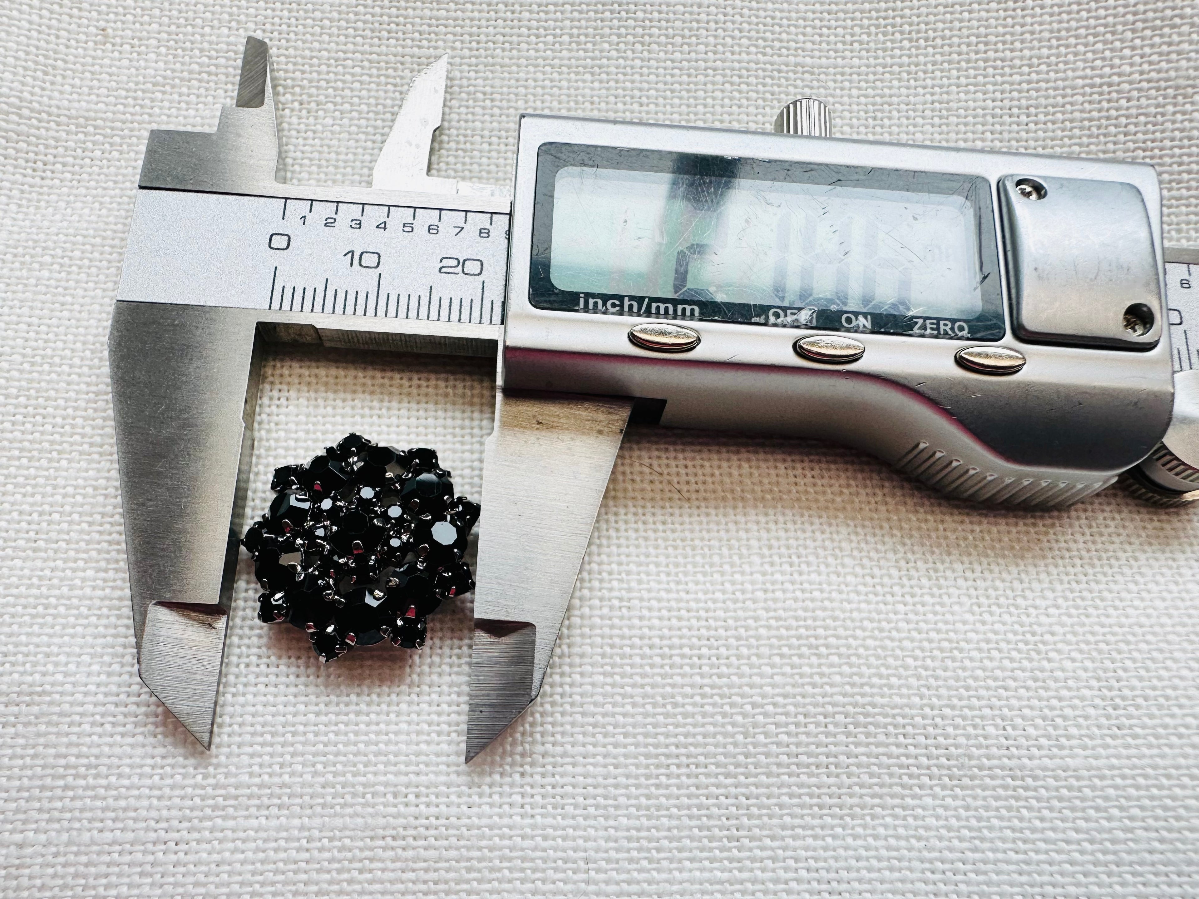 22mm Black Jewel Button – Sparkly Statement Button