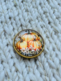 Pumpkin Glass & Metal Button – 22mm – Autumn Button