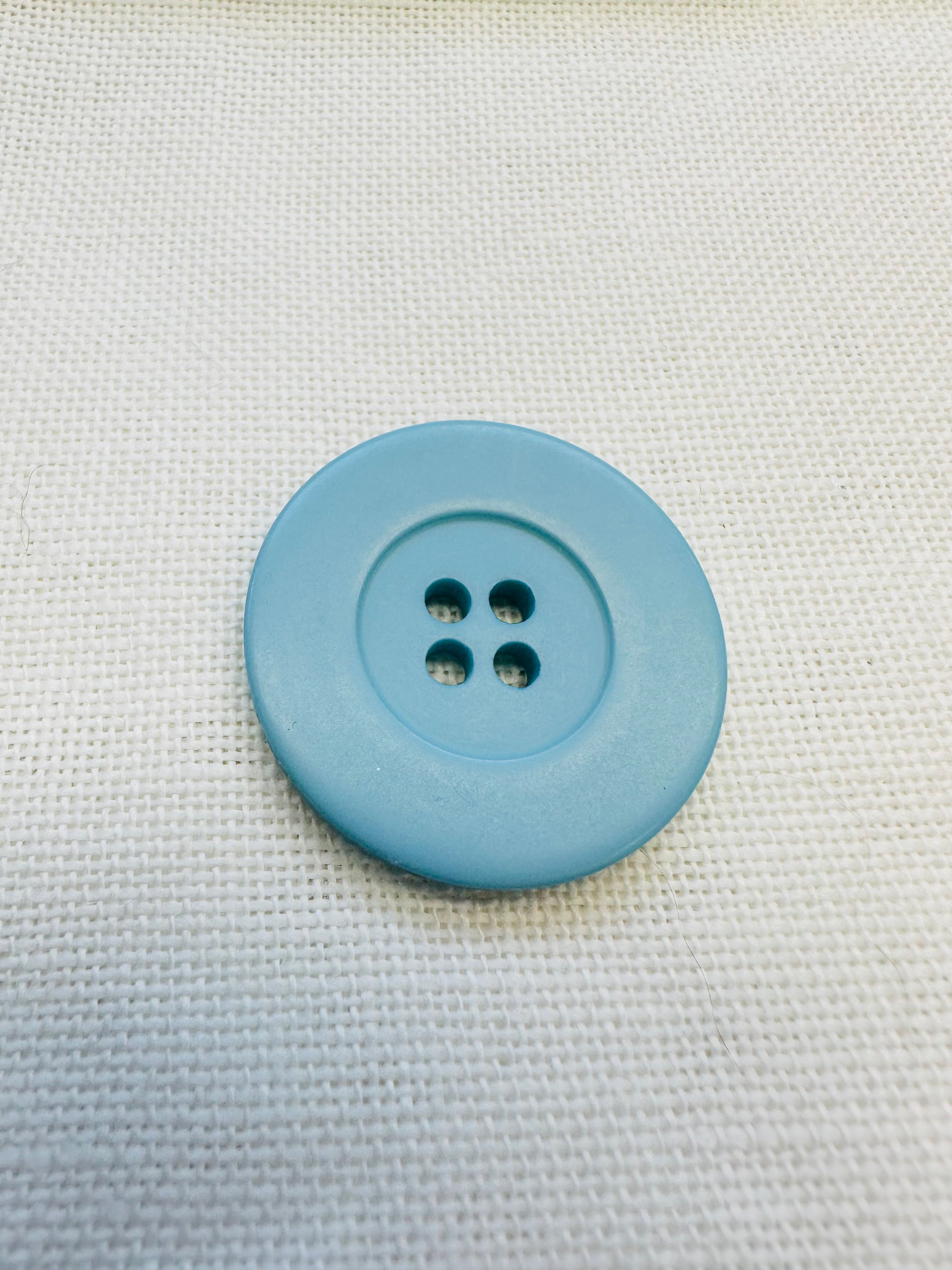 32mm Turquoise Blue Hand Dyed Button – Large 4 Hole Sewing Button – Sold Individually