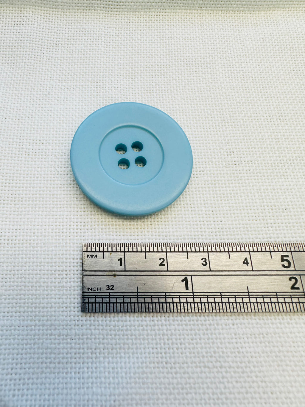 32mm Turquoise Blue Hand Dyed Button – Large 4 Hole Sewing Button – Sold Individually