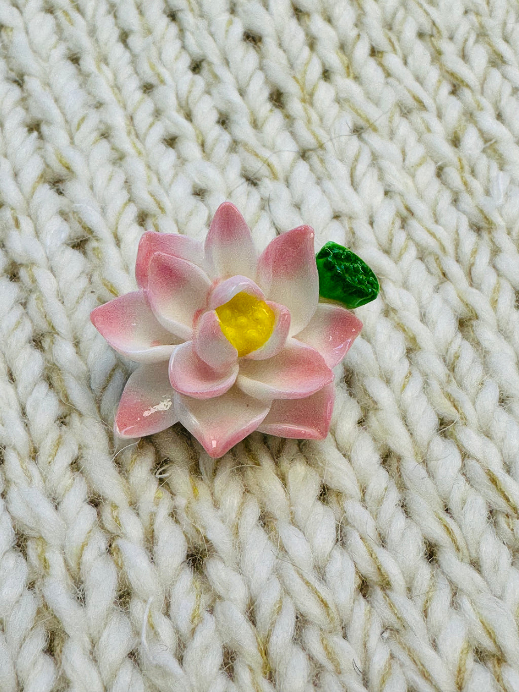Pink Lotus Flower Button – 27mm Decorative Shank Button – Sold Individually