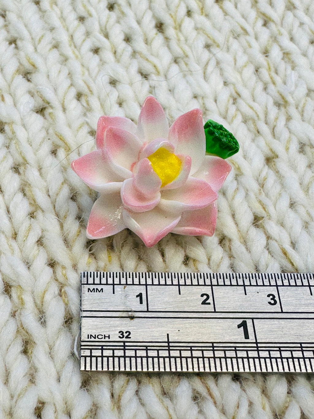 Pink Lotus Flower Button – 27mm Decorative Shank Button – Sold Individually