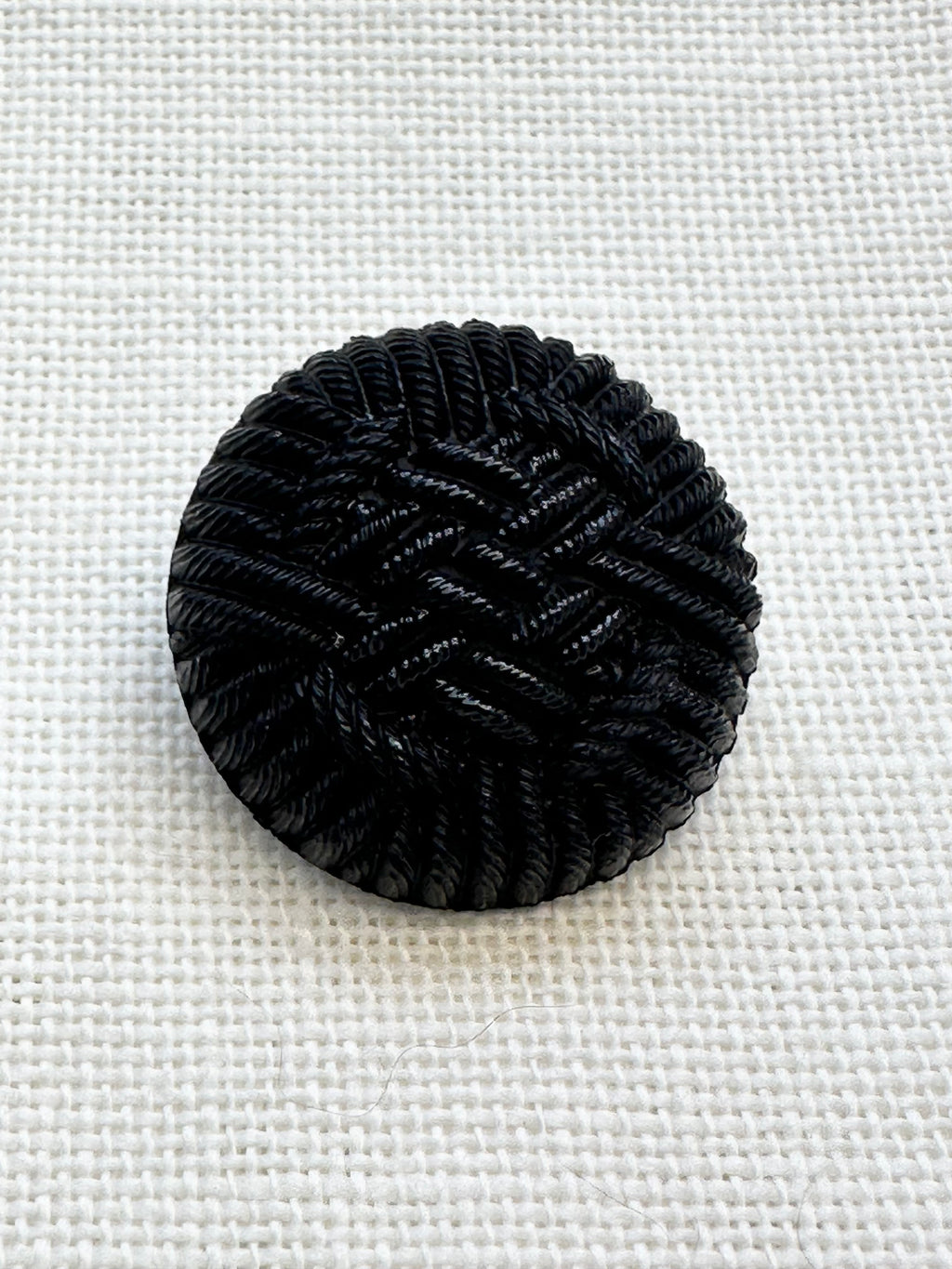 Black Textured Woven Button – 28mm Large Coat & Cardigan Button – Sold Individually