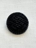 Black Textured Woven Button – 28mm Large Coat & Cardigan Button – Sold Individually