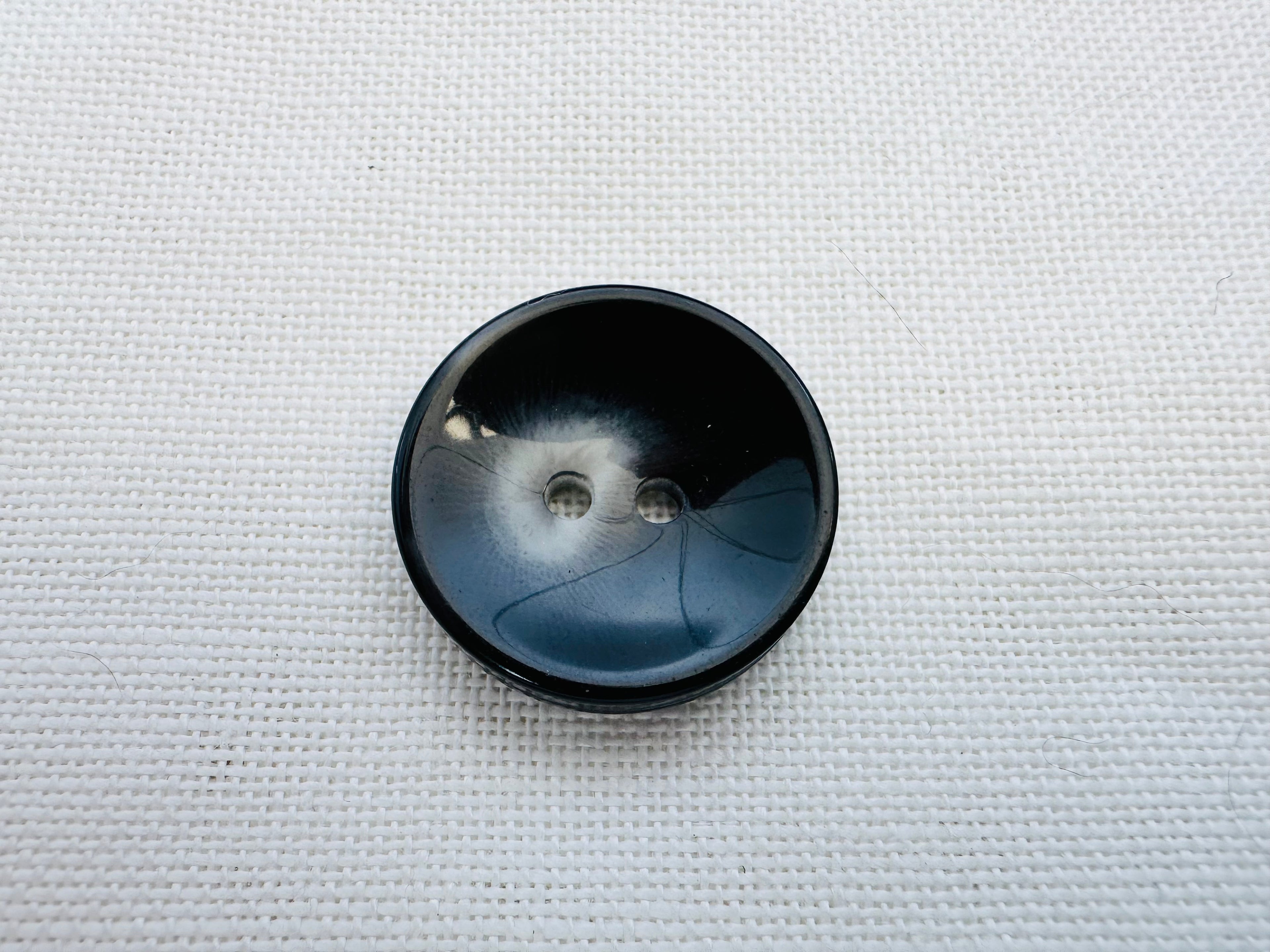 28mm Black & Grey Two-Hole Button – Sold Individually