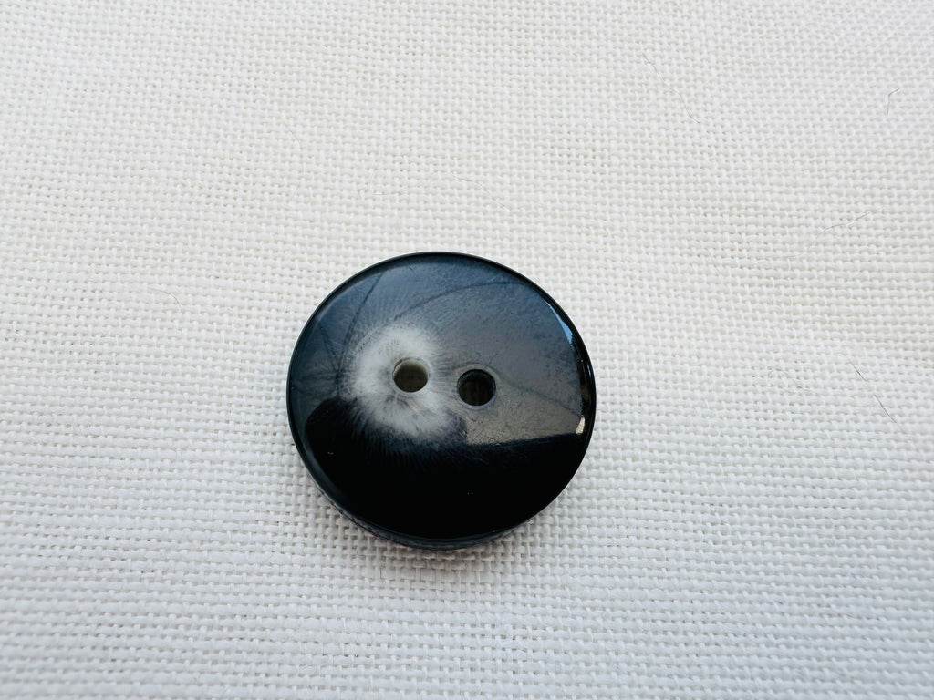 28mm Black & Grey Two-Hole Button – Sold Individually