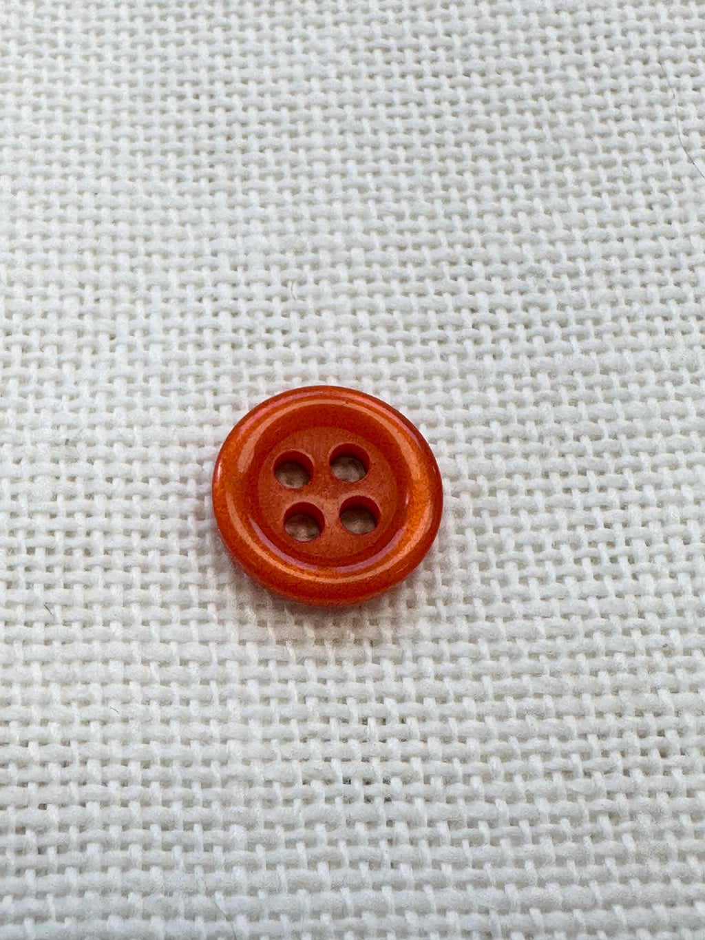 Hand Dyed Orange 4 Hole Button – 11mm