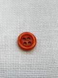 Hand Dyed Orange 4 Hole Button – 11mm