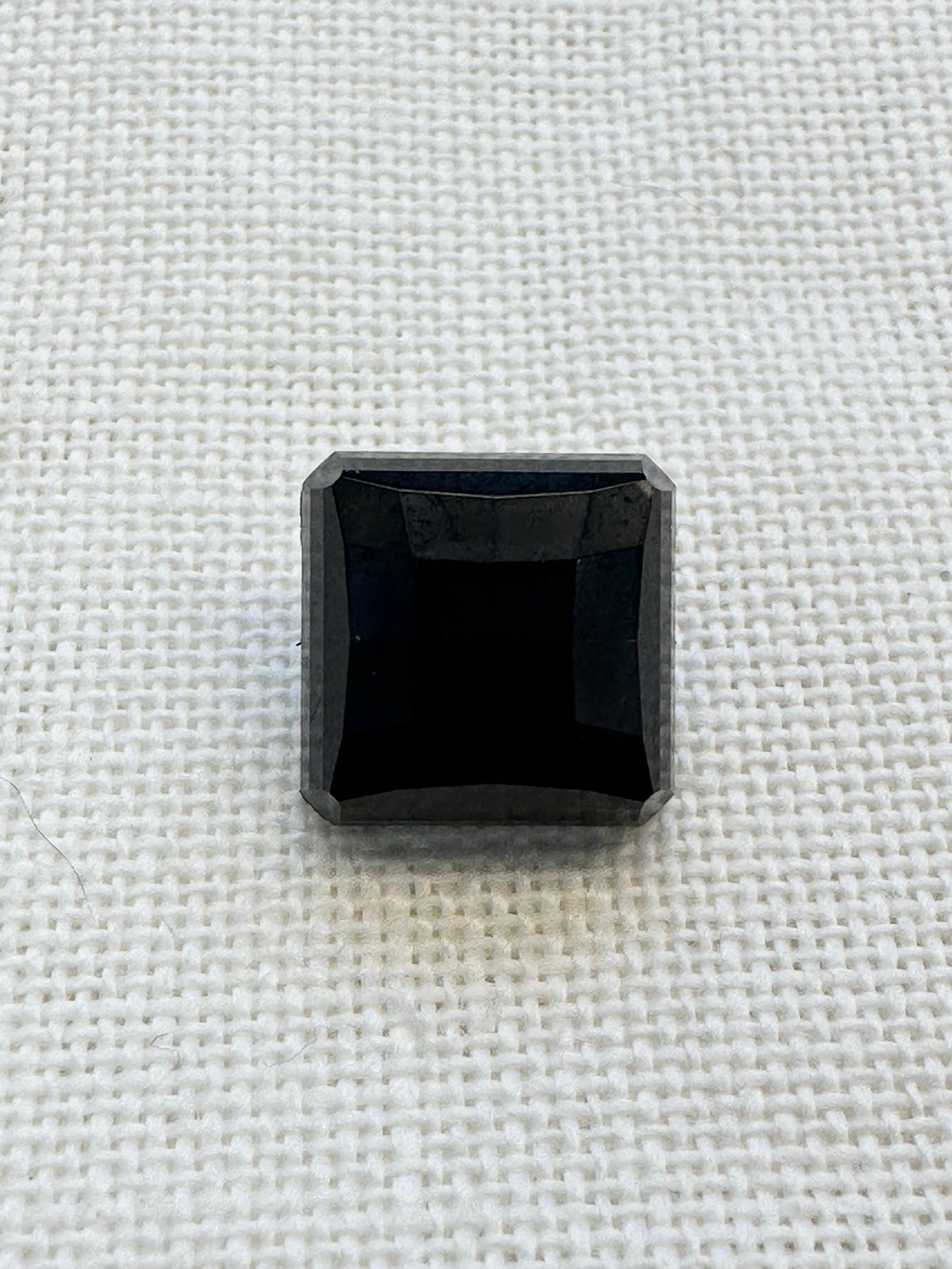 14mm Black Faceted Square Button – Sold Individually