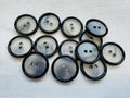20mm Black & Grey Two Hole Buttons – Pack of 13 – Last Chance Treasure