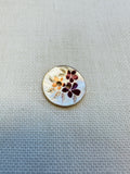 20mm Printed Agoya Shell Button – Floral Design – Sold Individually
