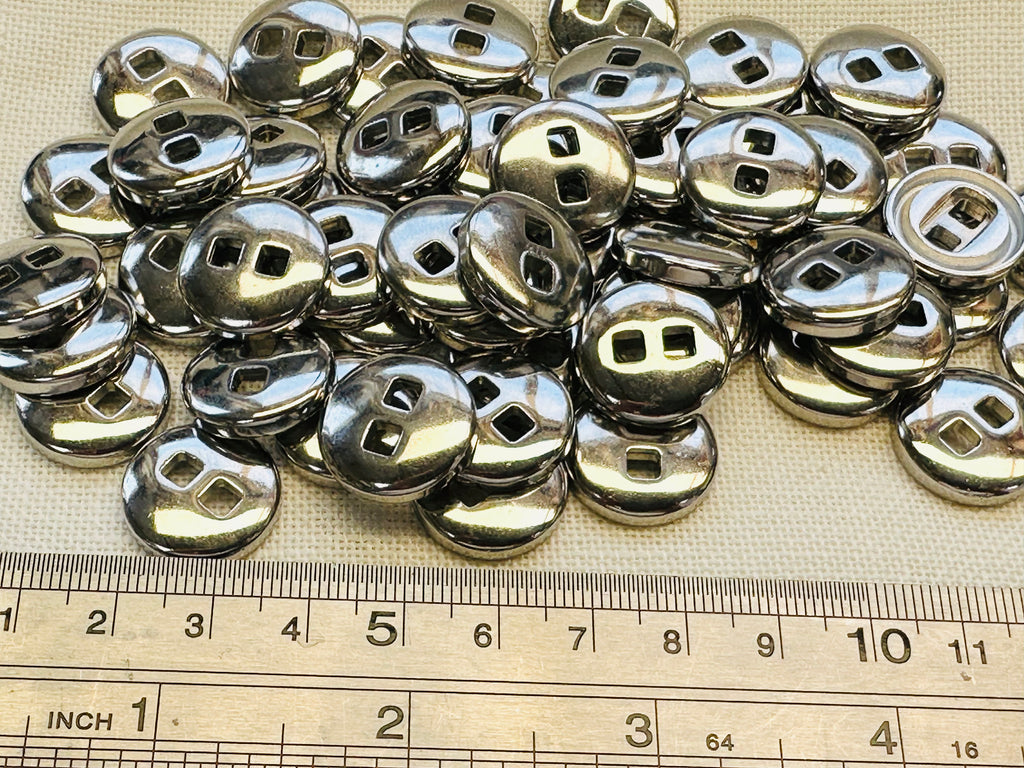 18mm Silver Tone Metal Buttons – Pack of 50 | Clearance Corner