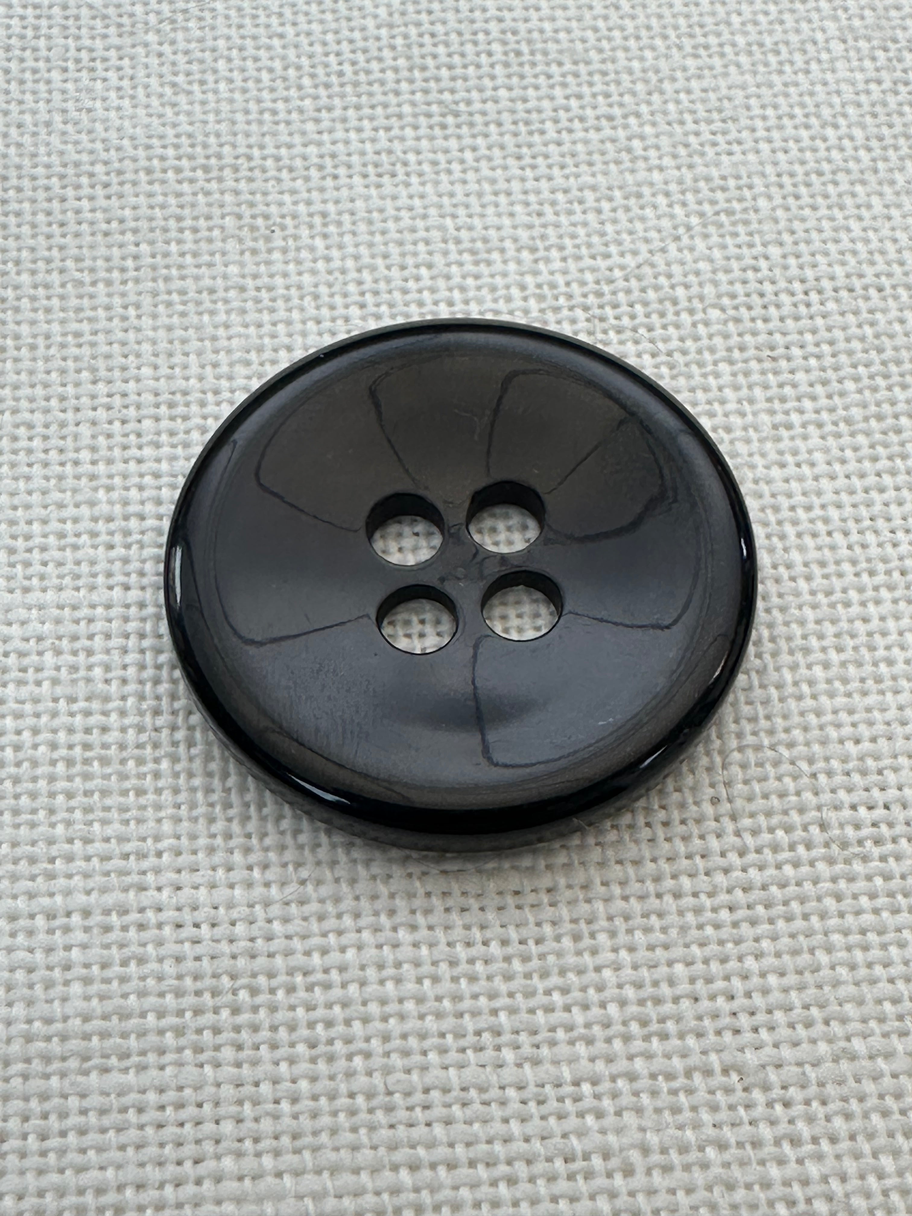 Large Black Four-Hole Button – 32mm