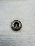 Antique Silver Metal-Look Plastic Button – 20mm