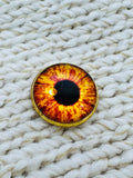 Amber Eye Glass and Metal Button – 22mm