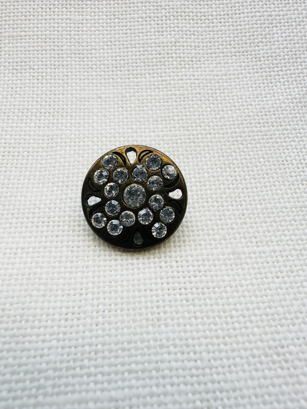 18mm Clear Rhinestone Metal Button – Sold Individually