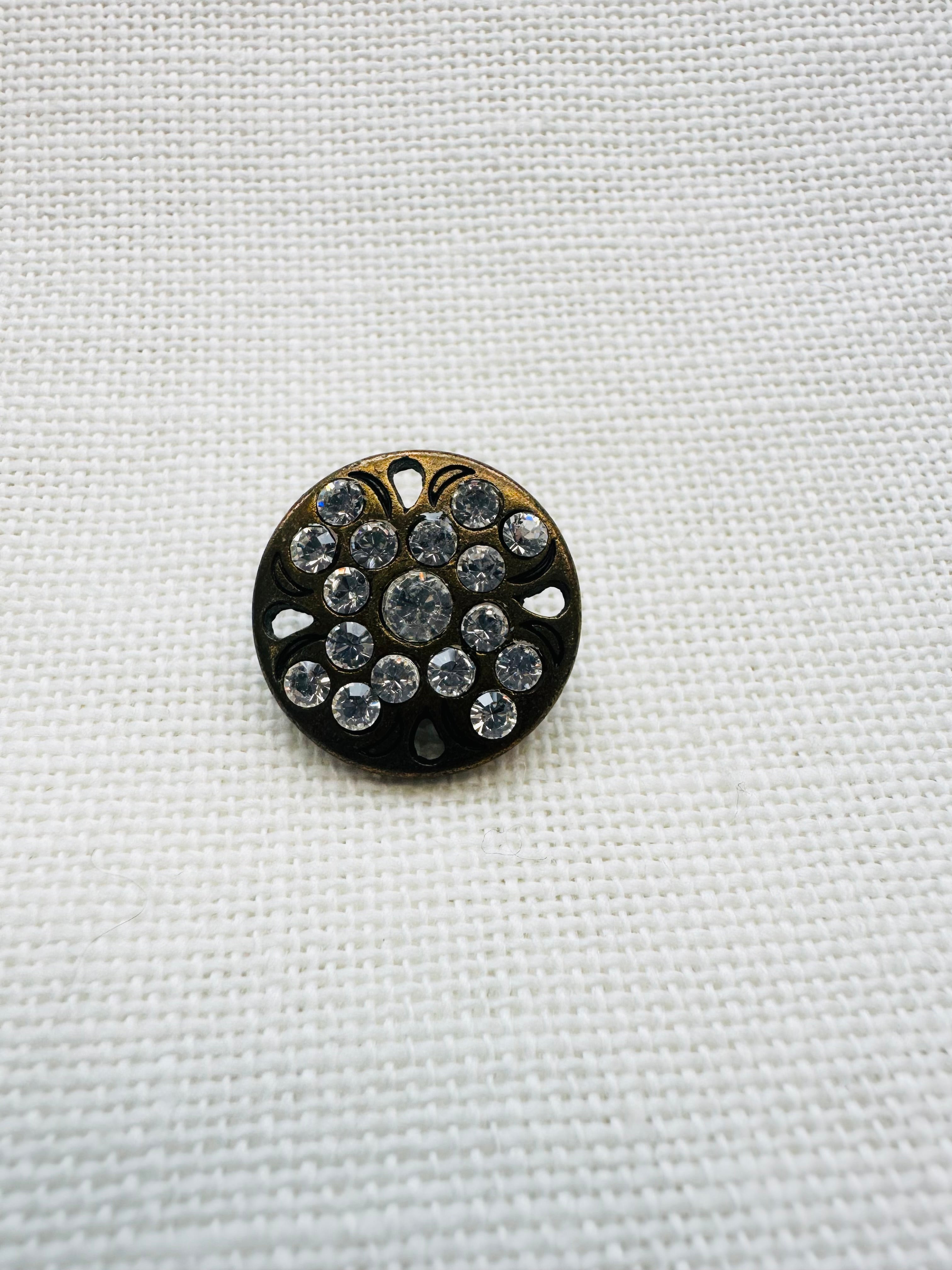 18mm Clear Rhinestone Metal Button – Sold Individually