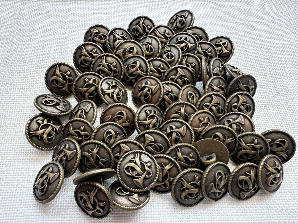 15mm Antique Brass Metal Buttons – Pack of 60 | Clearance Corner