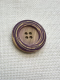 23mm Faux Wood Effect Button with Purple Rings