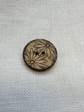 25mm Engraved Coconut Shell Flower Button