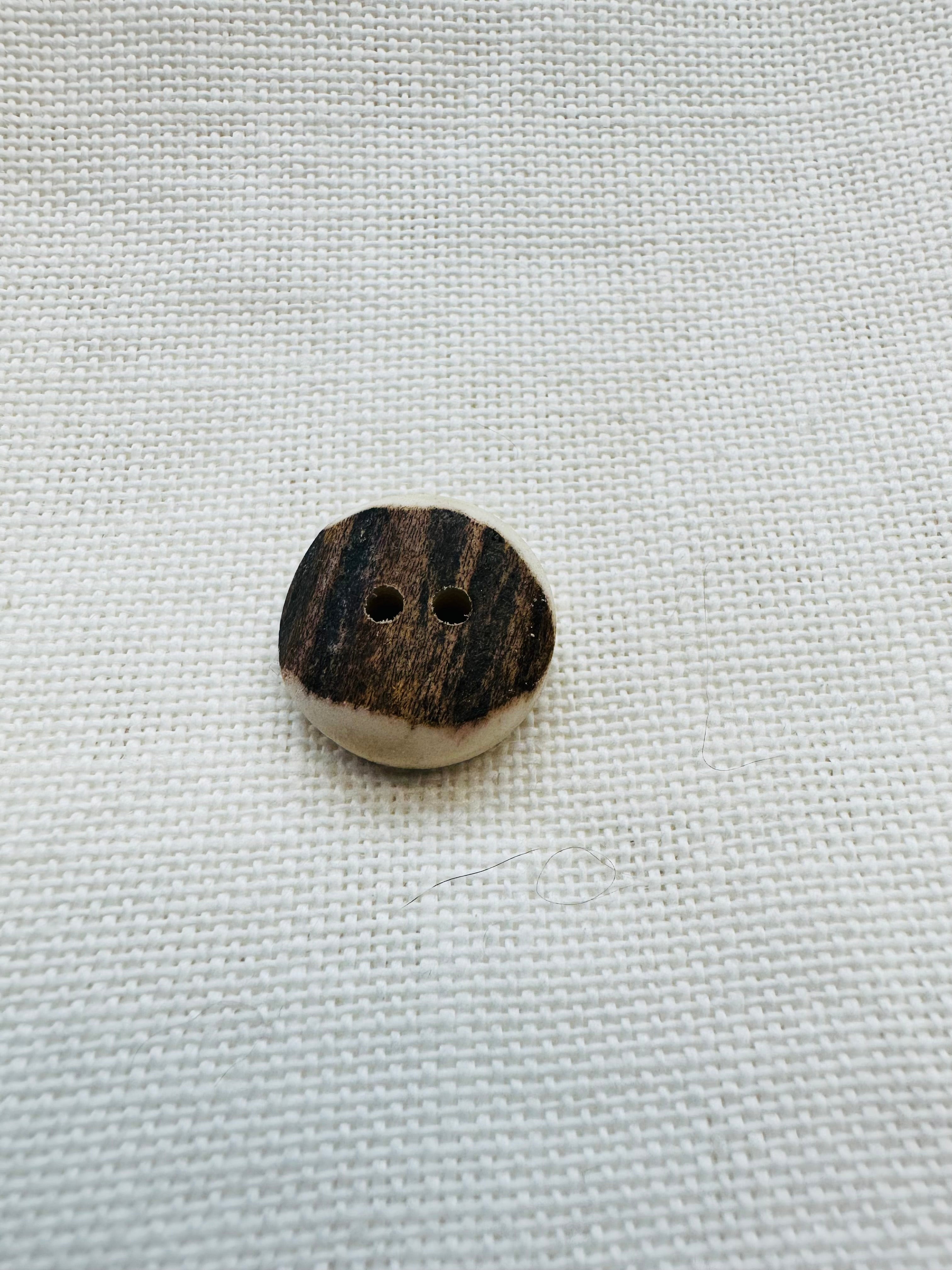 18mm Genuine Stag Horn Button – Natural Two Hole Button