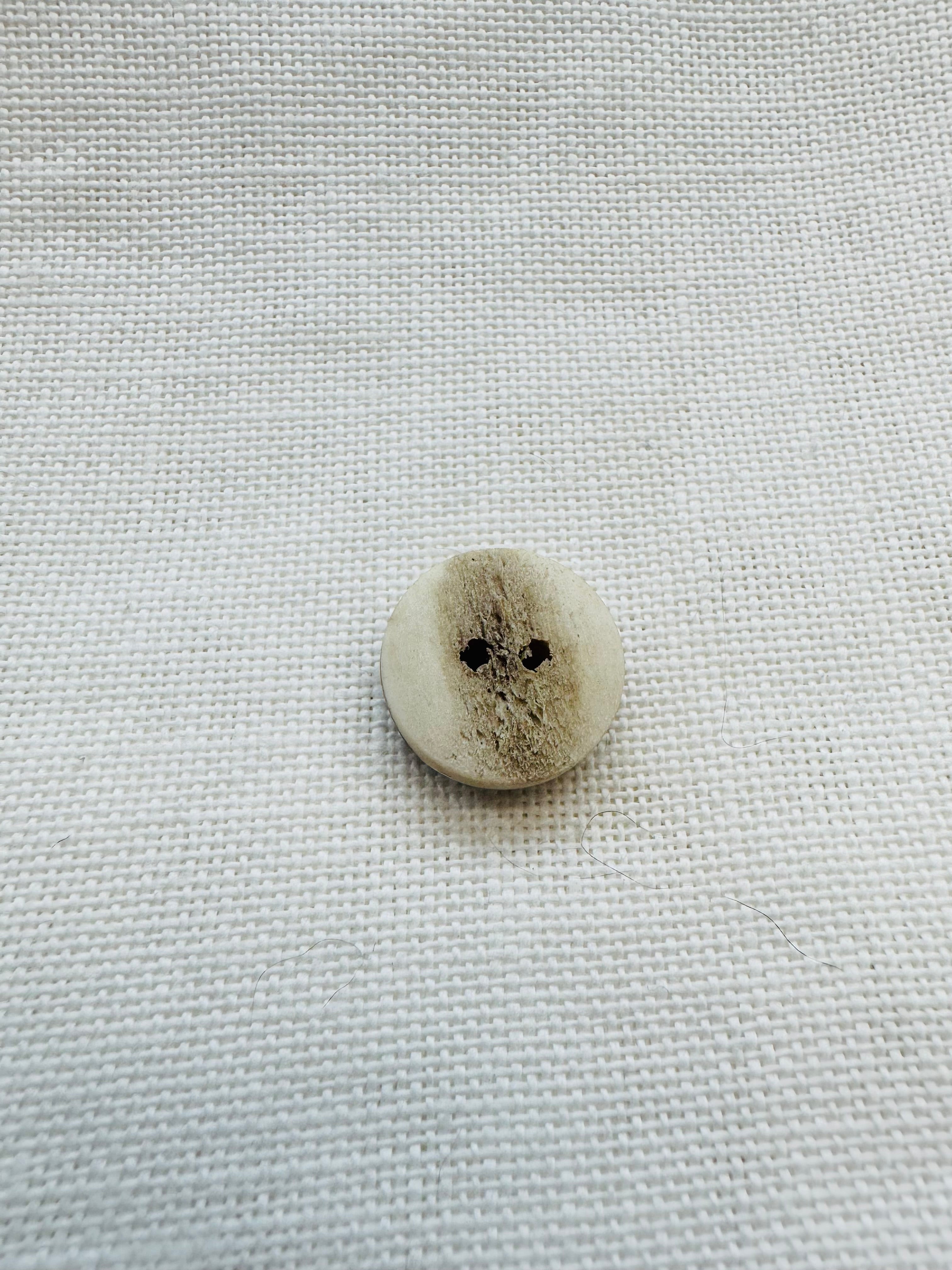 18mm Genuine Stag Horn Button – Natural Two Hole Button