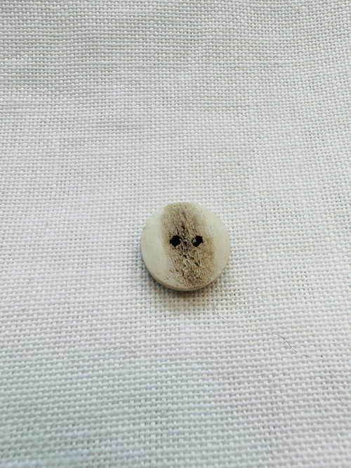 18mm Genuine Stag Horn Button – Natural Two Hole Button