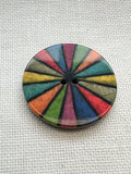 35mm Multicoloured Fan Design Button