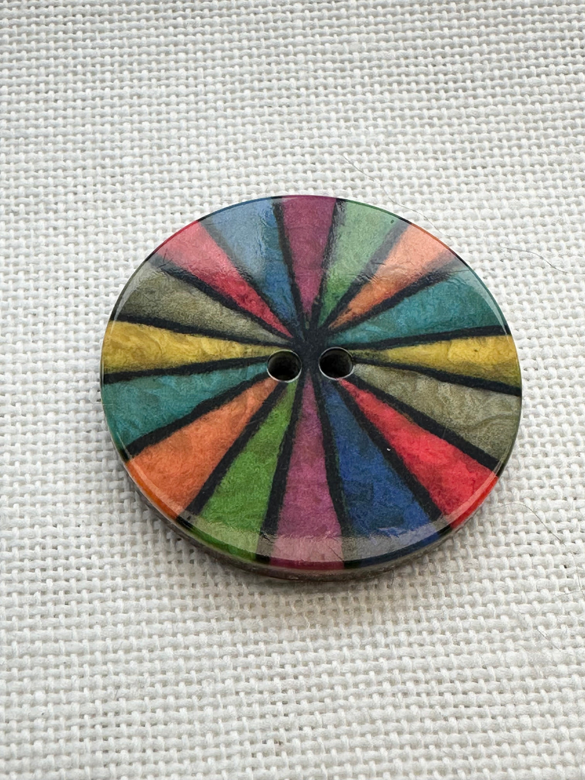 35mm Multicoloured Fan Design Button
