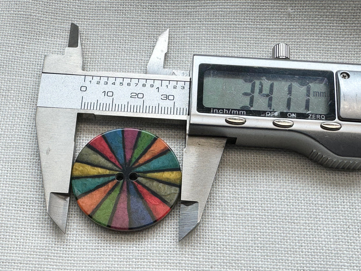 35mm Multicoloured Fan Design Button