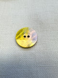 23mm Yellow & Pastel Pearlescent Two Hole Button – Plastic