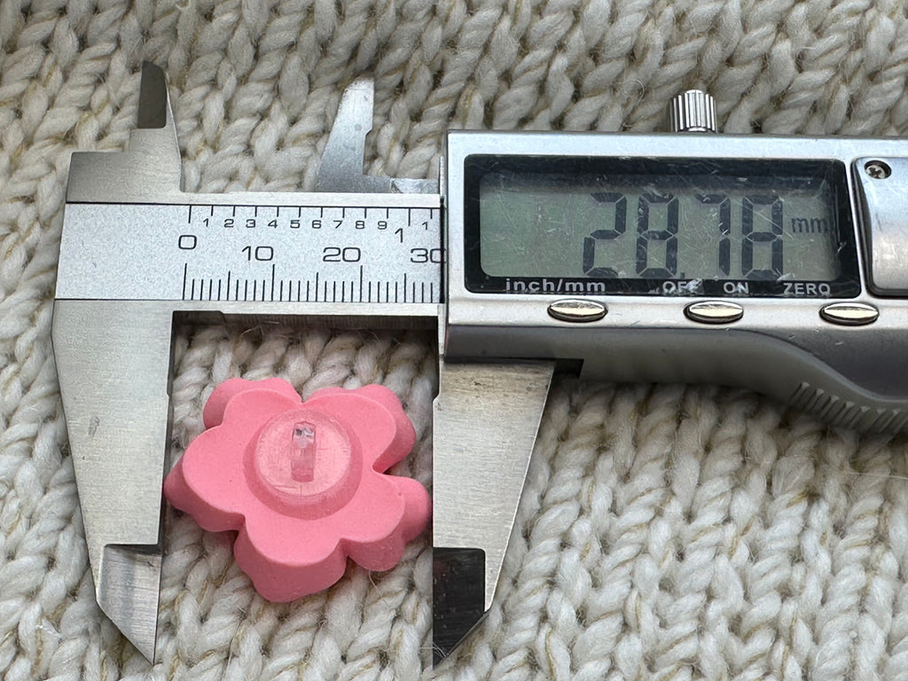 Pink Flower Button 29mm