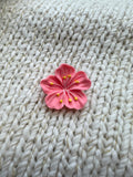 Pink Flower Button 29mm
