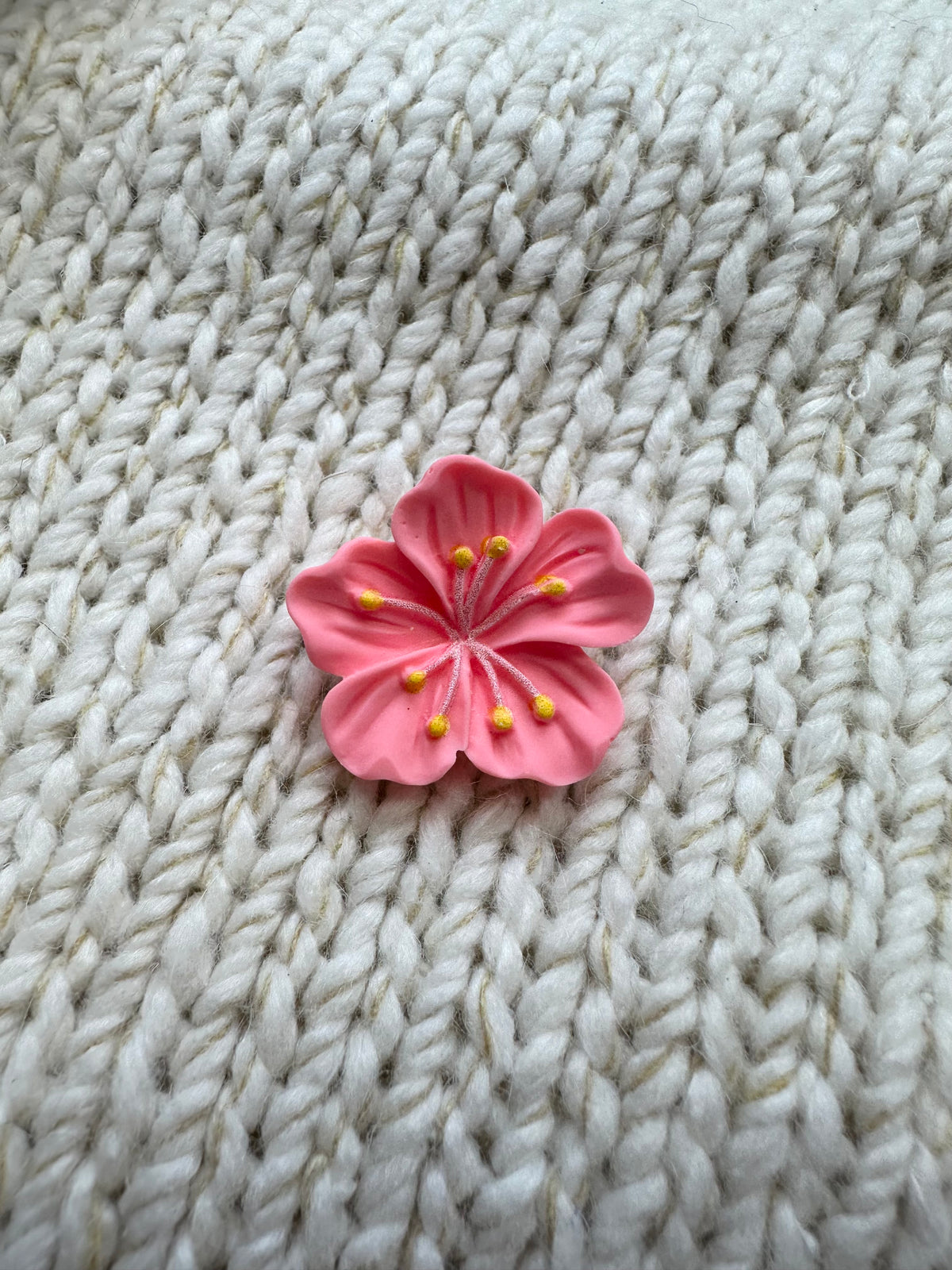 Pink Flower Button 29mm